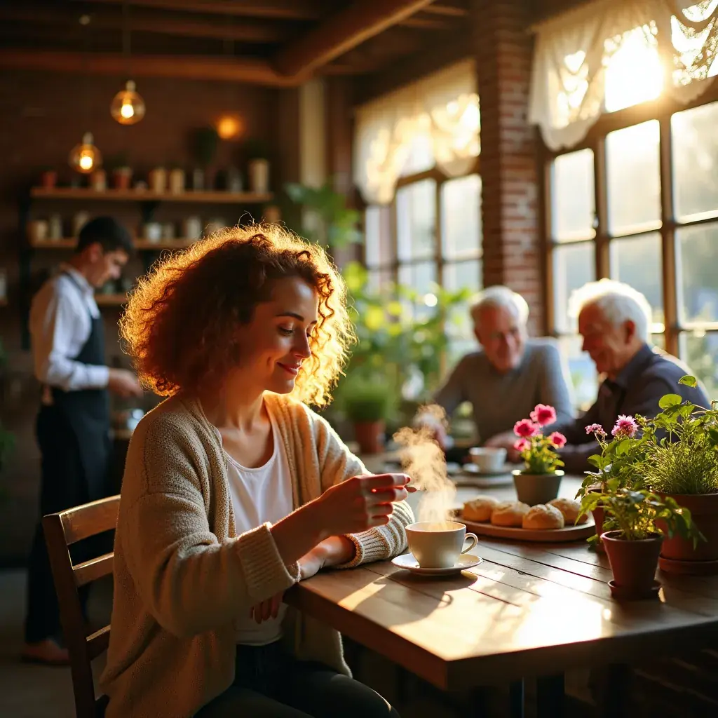 Mains tenant une tasse de tisane entourée de fleurs médicinales